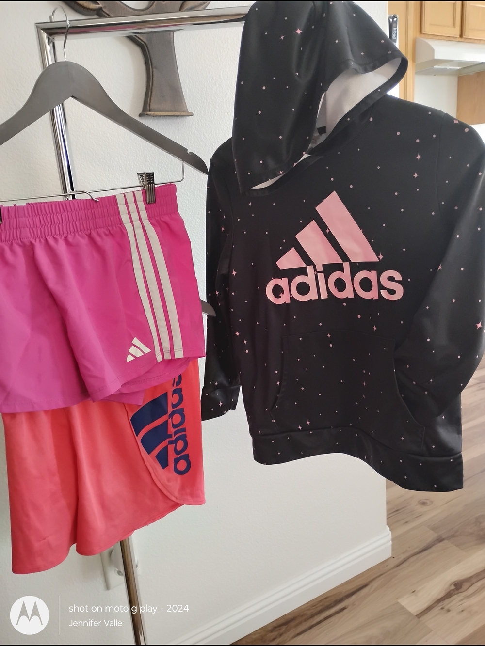 adidas Kids' Black & Pink Hoodie Athletic Set